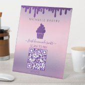 Signe De Table Purple Drip Bakery Shop QR CODE Paiement (In SItu)