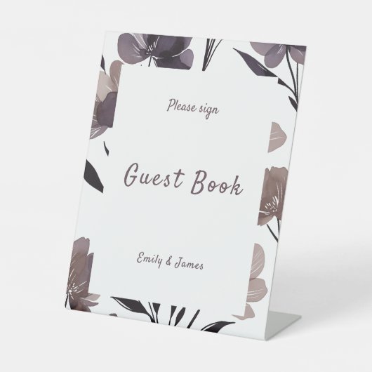 Signe De Table Purple Floral Botanical Wedding (Recto)