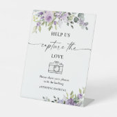 Signe De Table Purple Floral Help Us Capture The Love Sign (Recto)
