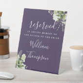 Signe De Table Purple Floral Réservé Père Mère Mémorial (In SItu)