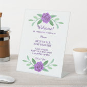 Signe De Table Purple Flore Vert Feuillage Mariage Sécurité (In SItu)