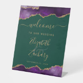 Signe De Table Purple Gold Agate Emerald Green Wedding Welcome (Recto)