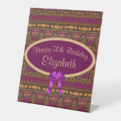 Signe De Table Purple Gold Art Déco Imprimer 50e anniversaire (Recto)