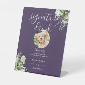 Signe De Table Purple Greenery Mariage Animaux de compagnie Signa (Recto)