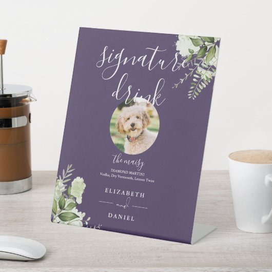 Signe De Table Purple Greenery Mariage Animaux de compagnie Signa (In SItu)