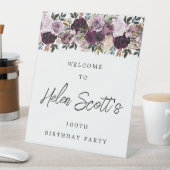 Signe De Table Purple Mauve rose 100e fête d'anniversaire Bienven (In SItu)