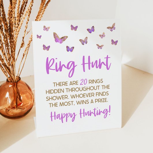 Signe De Table Purple Papillon Bague Chasse Fête des mariées Jeu 