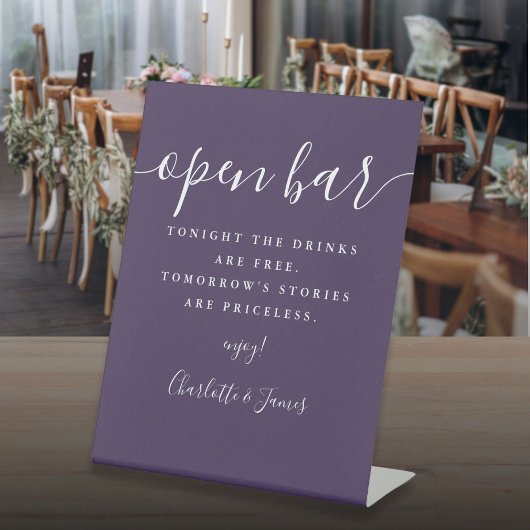 Signe De Table Purple Signature Script Ouvrir la barre