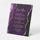 Signe De Table Purple Silver Agate Wedding Bar Menu (Recto)