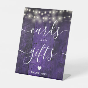 Signe De Table Purple String Lights Cartes Et Cadeaux En Bois