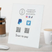 Signe De Table Q R code PayPal venmo scanner payer ajouter médias (In SItu)