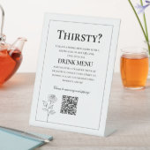 Signe De Table QR BOISSONS Mariage Menu Fleur intemporelle (In SItu)