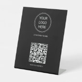 Signe De Table QR Code Business Logo Modern Professional Black (Recto)