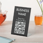 Signe De Table QR Code Café Big Print Menu Noir (In SItu)