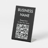 Signe De Table QR Code Café Big Print Menu Noir (Recto)