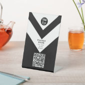 Signe De Table QR Code contactless Modern Cafe Menu Logo Noir (In SItu)