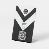 Signe De Table QR Code contactless Modern Cafe Menu Logo Noir (Recto)