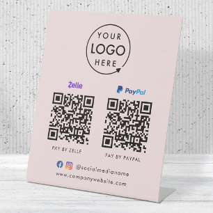 Signe De Table QR Code de paiement   Cellule Paypal Scan to Pay P