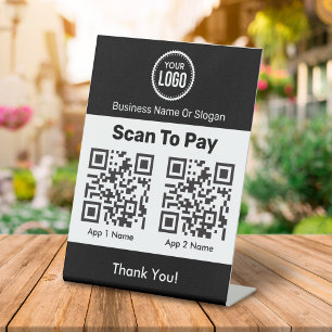 Signe De Table QR Code E-Wallet Paiement Par Portefeuille Mobile