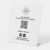 Signe De Table QR Code Feedback Social Media Marketing Business (Recto)