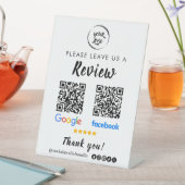 Signe De Table Qr Code Google Commentaires Facebook Business Revi (In SItu)