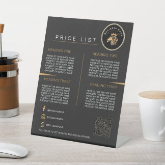 Signe De Table QR Code Lion Logo Business Scan for Menu