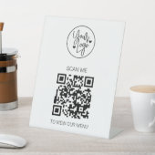Signe De Table QR Code Menu Business Logo Contact Moderne (In SItu)