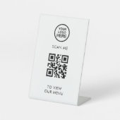 Signe De Table QR Code Menu Business Logo Contact Modules moderne (Recto)
