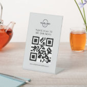 Signe De Table QR Code Menu Logo sans contact Café moderne Pedest (In SItu)