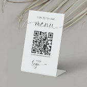 Signe De Table QR Code Menu Modern Logo Restaurant sans contact