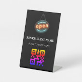 Signe De Table QR Code Menu numérique pour les restaurants (Recto)