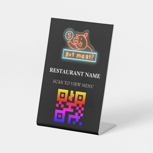 Signe De Table QR Code Menu numérique pour les restaurants (Recto)