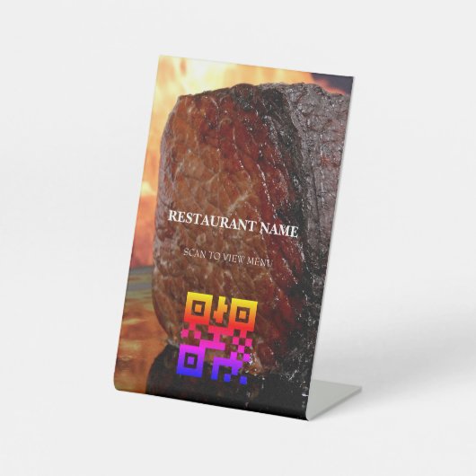 Signe De Table QR Code Menu numérique pour les restaurants (Recto)