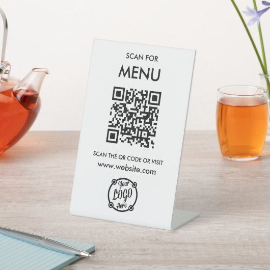 Signe De Table QR Code Menu pour Restaurants sans contact Moderne (In SItu)