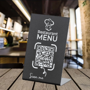 Signe De Table qr code menu restaurant moderne logo de l'entrepri