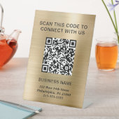Signe De Table QR Code Modern Business Gold (In SItu)