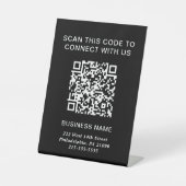 Signe De Table QR Code Moderne Entreprise Noir (Recto)