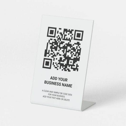 Signe De Table QR Code numérisable sans contact (Recto)