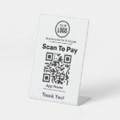 Signe De Table QR Code paiement par Portefeuille numérique en lig (Recto)