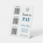 Signe De Table QR Code Payment - Scan to Pay Business Logo (Recto)