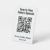 Signe De Table QR Code pour les spécialités du restaurant Menu Pi (Recto)