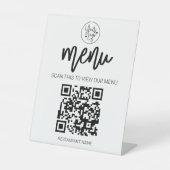 Signe De Table QR Code Restaurant Menu Business Logo Professionne (Recto)