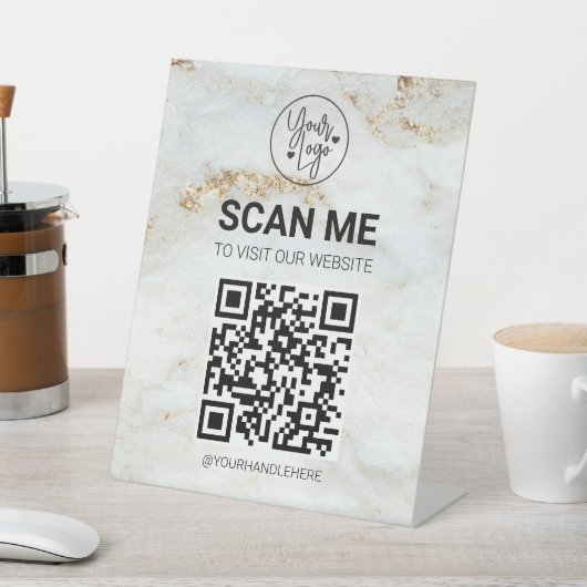 Signe De Table QR Code Scan Me Business Menu Website Services (In SItu)