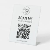 Signe De Table QR Code Scan Me Business Menu Website Services Ped (Recto)