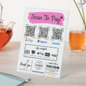 Signe De Table QR Code Scan pour payer Venmo Paypal Google Pay (In SItu)