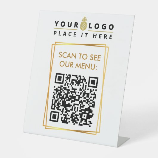 Signe De Table QR Code Scan To View Menu sans contact Restaurant (Recto)