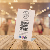 Signe De Table QR Code Se Connecter Avec Les Médias Sociaux Améri