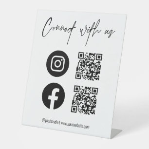 Signe De Table QR Code Site Web d'entreprise Médias sociaux Me sc