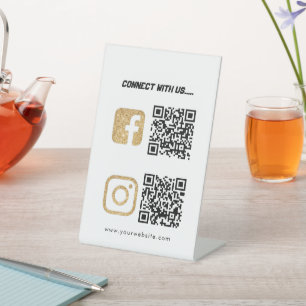 Signe De Table QR Code Site Web d'entreprise Médias sociaux Me sc