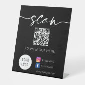 Signe De Table QR Code Social Media Black (Recto)